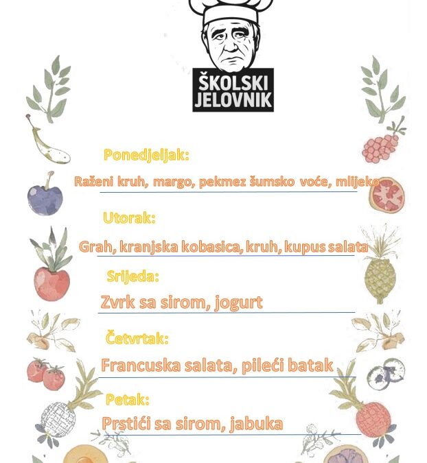 Jelovnik od 22. rujna