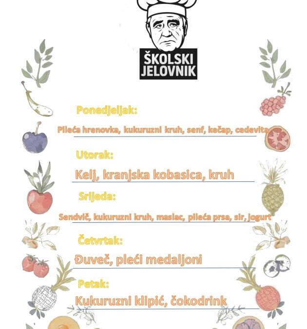 Jelovnik 29. rujna