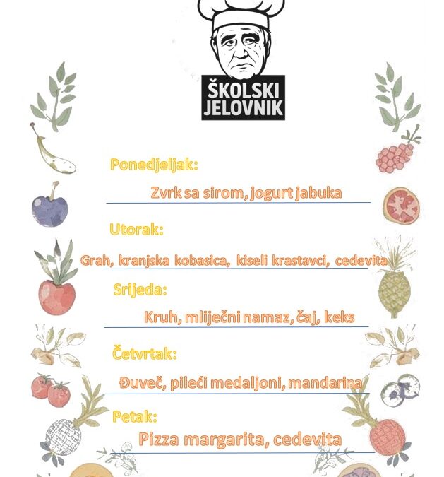 Jelovnik 20. listopada 2025.