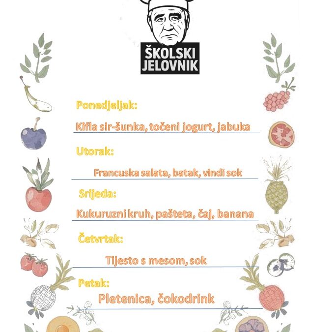 Jelovnik 3. studenoga