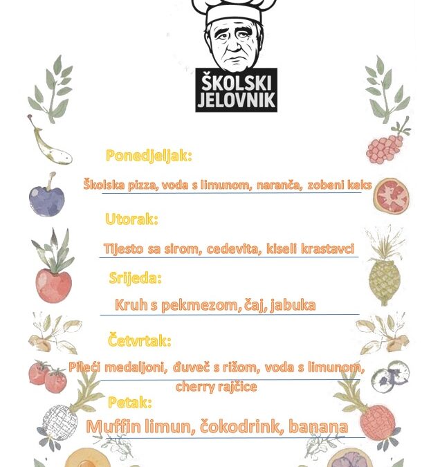 Jelovnik od 12. siječnja