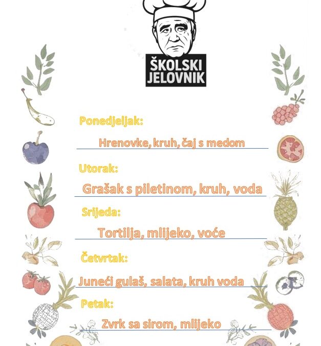Jelovnik 20. travnja 2026.