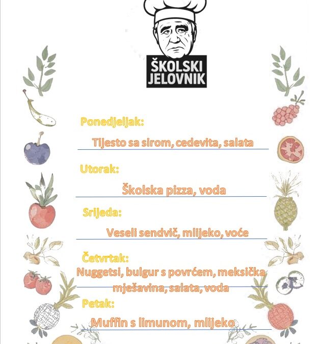 Jelovnik od 11. svibnja