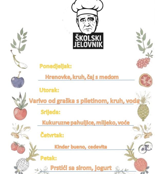 Jelovnik od 18. svibnja
