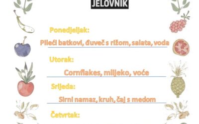 Jelovnik od 25. svibnja