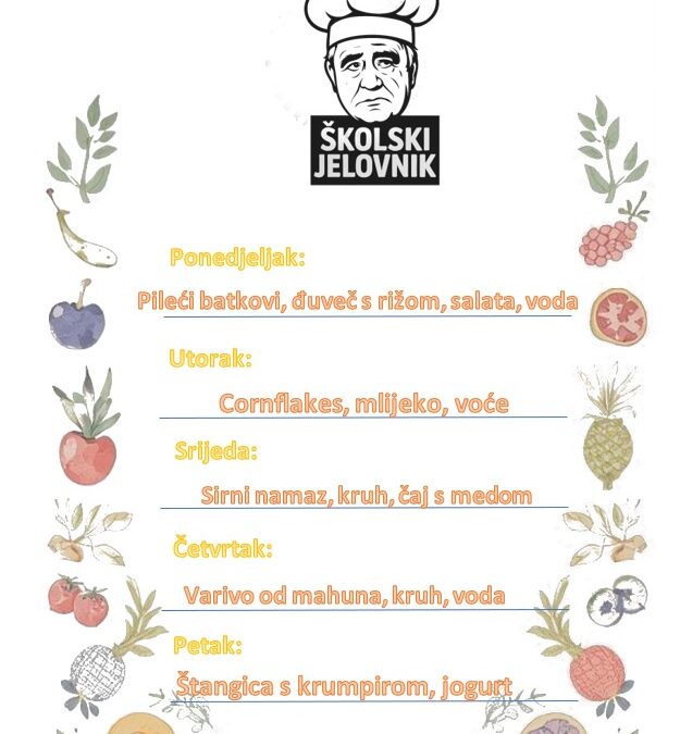 Jelovnik od 25. svibnja